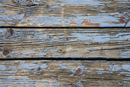 old wood blue painted textureの写真素材