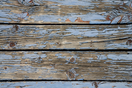 old wood blue painted textureの写真素材