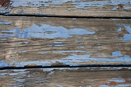 old wood blue painted textureの写真素材