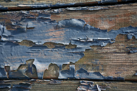 old wood blue painted textureの写真素材
