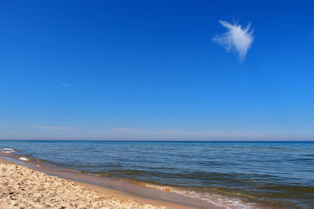 white cloud on blue skyの写真素材