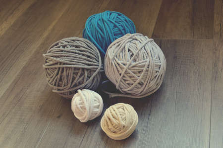 ball color cotton twine for needleworkの写真素材