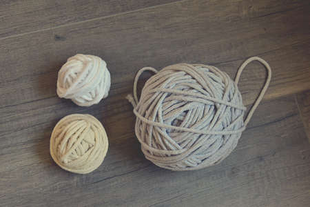 ball color cotton twine for needleworkの写真素材