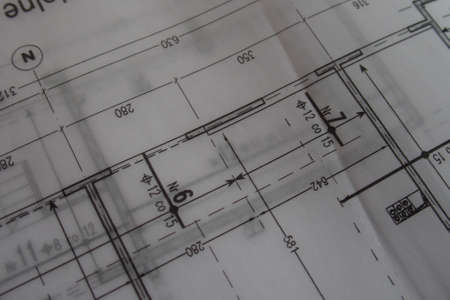 black hand drawing technblack manual technical drawing made with a pencil on a white tracing paper...