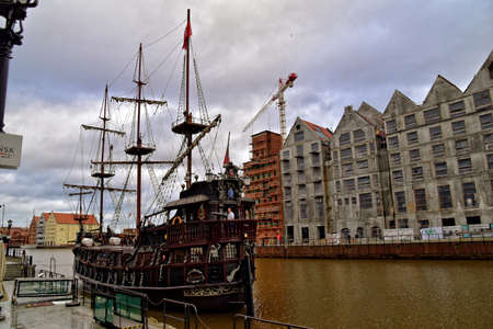 somewhere in a beautiful old town in November Gda?skのeditorial素材