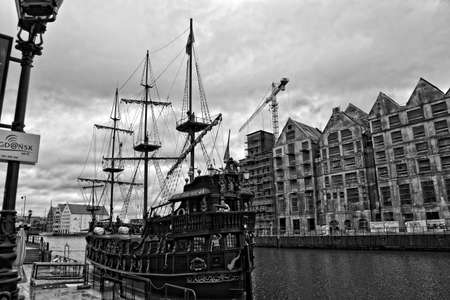 somewhere in a beautiful old town in November Gda?skのeditorial素材