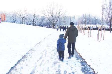 Beautiful winter landscape with fresh snow and treesの写真素材