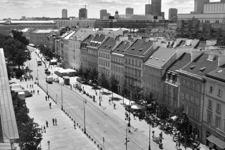 A view from above of the Warsaw old city and the surrounding buildings on a summer sunny dayのeditorial素材