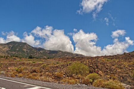 beautiful calm mountain landscape around Teide on the Spanish Canary Island Tenerifeの写真素材