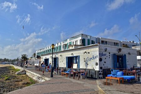 the beautiful city of Corralejo on the Spanish Canary Island Fuerteventura on a warm holiday day
