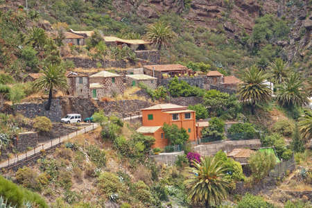 beautiful view of the picturesque town of Masca on the Spanish Canary Island Tenerifeの写真素材