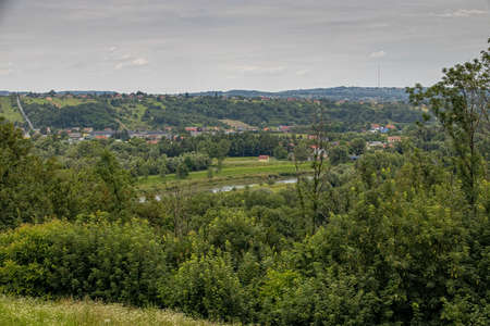 beautiful summer landscape with Polish mountains on a cloudy day