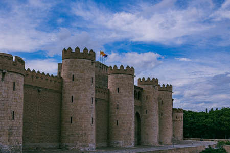 beautiful Moorish historic palace in the Spanish city of Zaragozaのeditorial素材