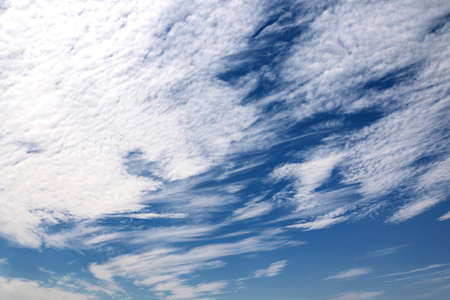 beautiful natural blue sky background with white clouds