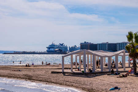 beautiful summer beach landscape in the spanish city of Alicante on a sunny day