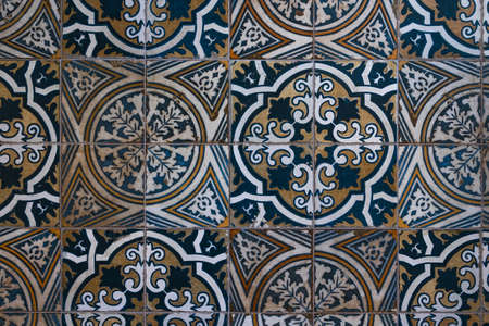 beautiful original vintage background with Spanish glaze tiles