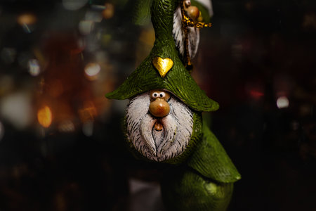 beautiful christmas decoration santa claus background closeupの写真素材