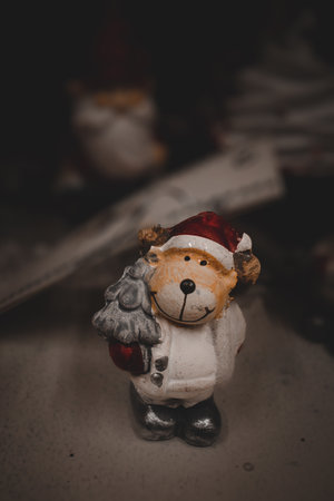 beautiful bauble christmas decoration santa claus background closeupの写真素材