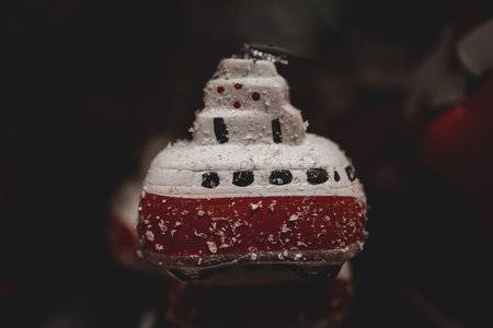 beautiful christmas decoration santa claus background closeupの写真素材