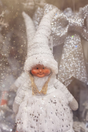 beautiful christmas decoration santa claus background closeupの写真素材