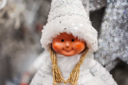 beautiful christmas decoration santa claus background closeupの写真素材