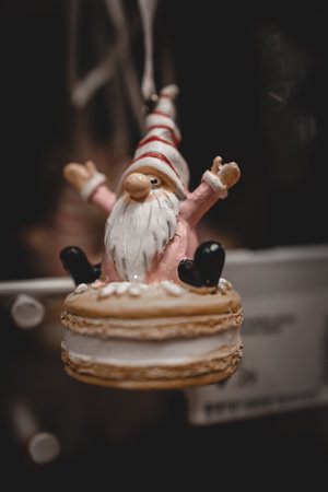 beautiful christmas decoration santa claus background closeupの写真素材