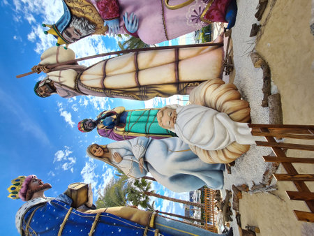 beautiful Spain's largest nativity scene in Alicante during the dayの写真素材