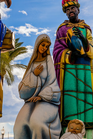 beautiful Spain's largest nativity scene in Alicante during the dayの写真素材
