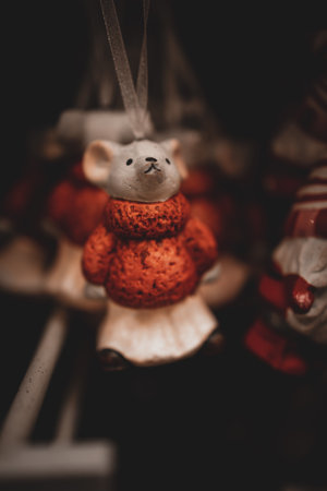 beautiful christmas decoration santa claus background closeupの写真素材