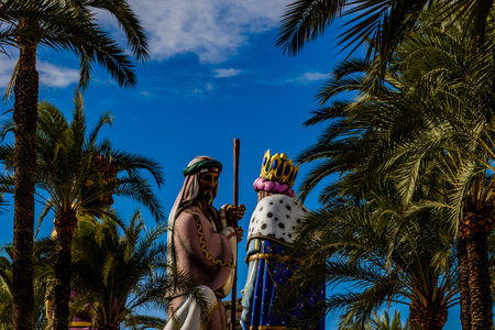 beautiful Spain's largest nativity scene in Alicante during the dayの写真素材