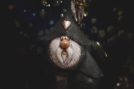 beautiful christmas decoration santa claus background closeupの写真素材
