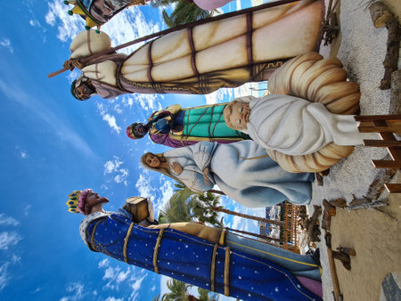 beautiful Spain's largest nativity scene in Alicante during the dayの写真素材