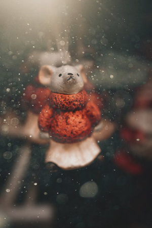 beautiful christmas decoration santa claus background closeupの写真素材