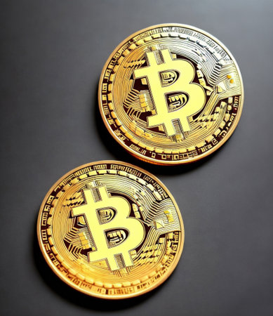 gold coin bitcoin graphics digital currencyの素材