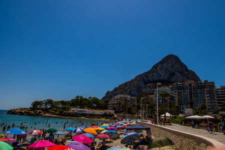 beautiful beach landscape in Calpe, Spain on a summer sunny holiday dayの写真素材