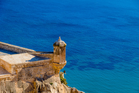 beautiful viewpoint castle of saint barbara alicante city view hisoania landmarkの写真素材