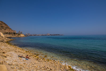 beautiful beach landscape in Alicante on a warm summer day Spainの写真素材