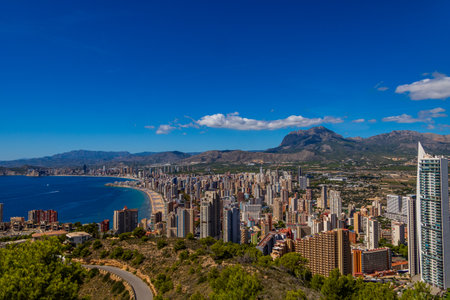 beautiful landscape on the Spanish coast near the city of Benidorm on a summer day
