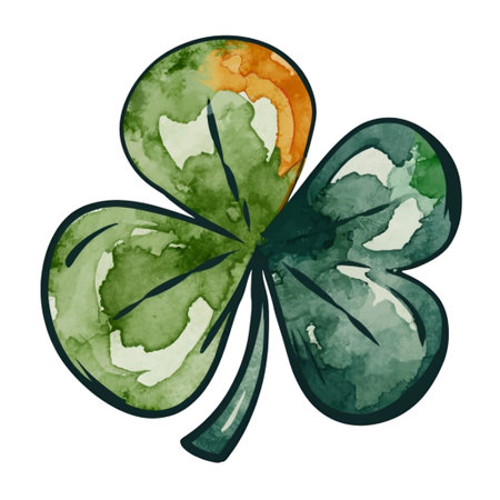 green watercolor graphic for saint patrick's dayの素材