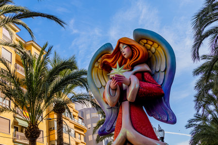 big angel decoration for christmas in the spanish city of Alicante