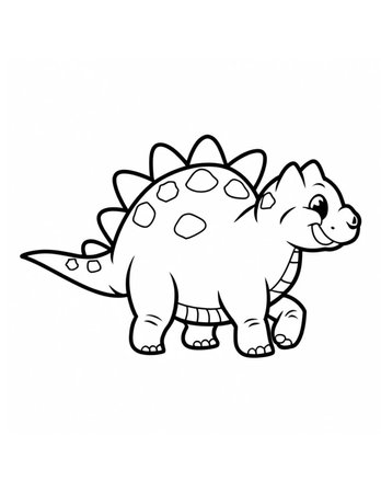 Stegosaurus beautiful coloring page for children cute dinosaurの素材