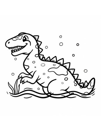 Spinosaurus. beautiful coloring page for children cute dinosaurの素材