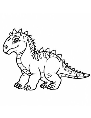 Iguanodon beautiful coloring page for children cute dinosaurの素材