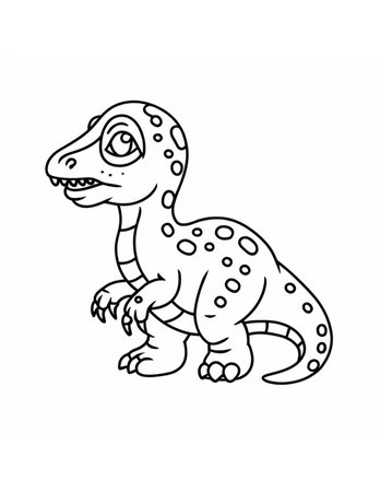 beautiful coloring page for children cute dinosaurの素材