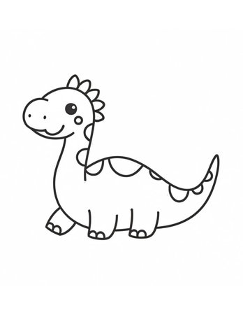 Brontosaurus beautiful coloring page for children cute dinosaurの素材
