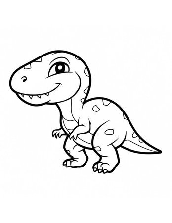 beautiful coloring page for children cute dinosaurの素材