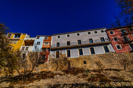 beautiful colorful city landscape from the city of Villajoyosa in Spainの写真素材