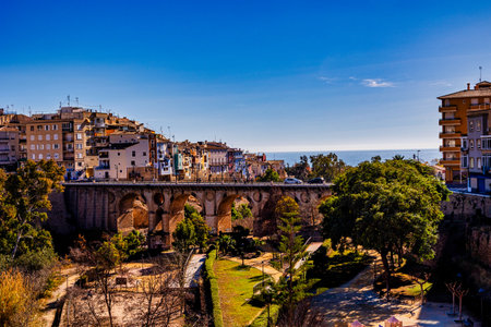 beautiful colorful city landscape from the city of Villajoyosa in Spainの写真素材