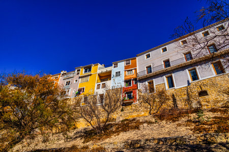 beautiful colorful city landscape from the city of Villajoyosa in Spainの写真素材