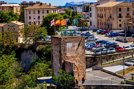 beautiful urban landscape from the Spanish city of Alcoyの写真素材